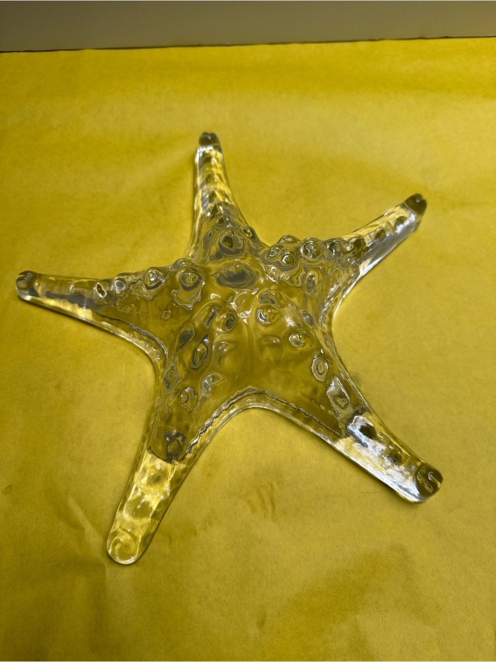 STARFISH Hand Blown Clear Art Glass